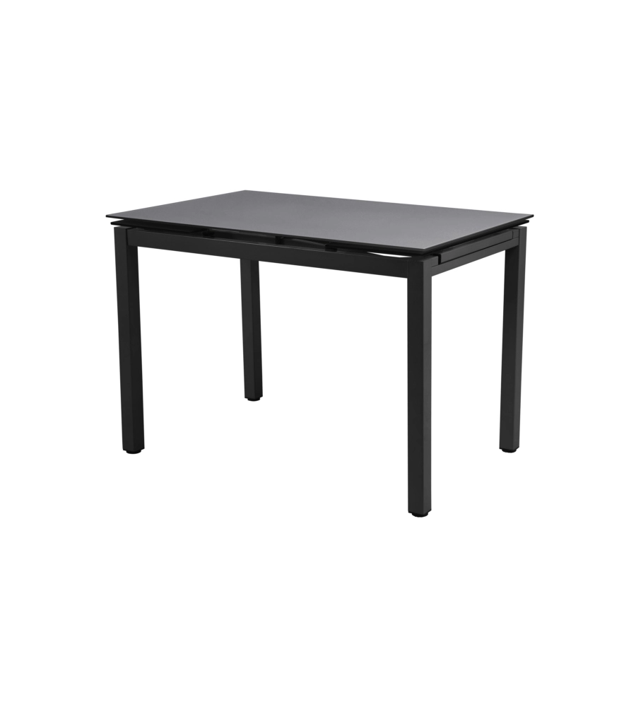 Set pranzo bellahome "minorca" nero con tavolo estensibile in vetro 4 sedute